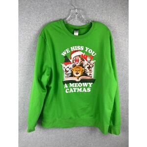 We Hiss You a Merry Christmas Sweatshirt Men's Size 2XL Green Singing Not Workin